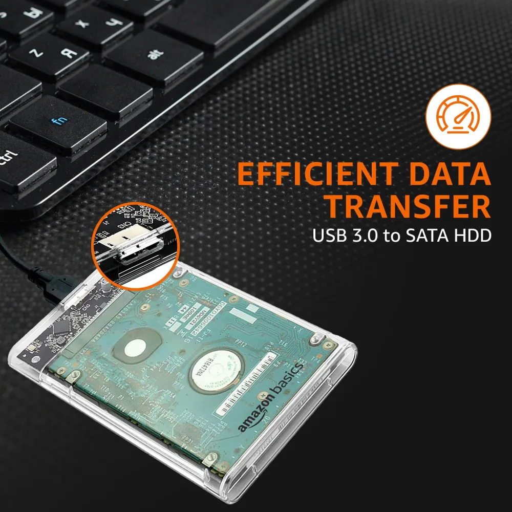 Amazon Basics HDD Casing 2.5 Inch Sata USB Type C Transparent (ESC-TP01) view 3
